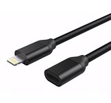 NBYILONG Lightning Extension Cable iPhone Charger Extender Cable Adapter Pass Video Audio Music Picture Date and Charging (3.3FT, Black)