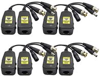 AAOTOKK Power Video Balun DC BNC to Cat5 RJ45 Network Transceiver HD-CVI/TVI/AHD/CVBS with DC Connector for 720P 960P 1080P 3MP 4MP 5MP 8MP CCTV Security DVR Surveillance Camera System(18cm-4Pairs)