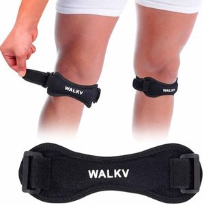 WALKV Knee Patellar Tendon Compression Support Strap 2 Pack,Knee Pain Arthritis Tenonitis Meniscus Tear Stable Support for Hiking, Running, Tennis, Basketball, Squat, Jumping Knee, Man and Woman