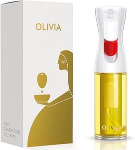 FLAIROSOL OLIVIA. The Original, Advanced Oil Sprayer for Cooking, Salad Dressings and More, Continuous Spray with Portion Control, Trusted by Professional Chefs. Patented Design and Technology. (Glass Bottle, Golden Print) 130ml/4.4 oz