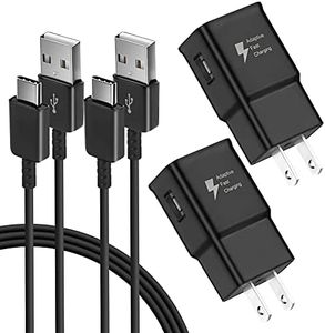 Adaptive Fast Charger Kit, KAIMENGLONG Quick Charge USB Wall Charger for Samsung Galaxy S21 /S21 Ultra 5G / S10 /S20 / S10e / S9 /S8 /Plus/Edge/Active/Note 8/9/10 (2 Type-C Cables + 2 Wall Chargers)