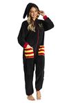 Harry Potter Onesie for Women, Adult Fleece Hooded Onesies S-XL, Unisex Gifts (L, Black)