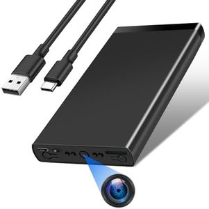 Tebetu Mini Camera Espion avec Audio, HD 1080P Caméra Espion Discrète, 10000mAh Power Bank Caméra Cachée sans WiFi, Spy cam avec Vision Nocturne pour la Sécurité dans Les Maisons, Les Bureaux, etc.