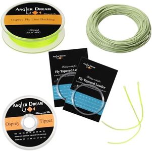 Green Floating 9F WF Fly Fishing Line Kit 9 WT Fly Fishing Line Leader Braided Backing Fish Line