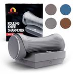 HomeWonders Rolling Knife Sharpener - Knife Sharpening Kit with 360 & 600 Diamond, 1000 & 3000 Whetstone Ceramic Discs - Offers 15/18/20/25 Degree Sharpening - for All Chef & Kitchen Knives - Grey