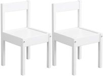 PJ Wood Kids Chair with Top Rail Back Support and Tight Furniture Fixings for Reading, Arts and Crafts, Eating and Other Activities (Set of 2)