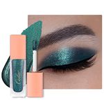 Oulac Liquid Glitter Eyeshadow - Green Eyeshadow Shimmer Eyeshadow & Eyeliner, Metallic Teal Eyeshadow with Emerald Sparkle, Blendable Shimmer Eye Make-up, Crease Resistant, Vegan, 5.4g, Atlantis (11)