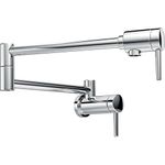 Delta Faucet Contemporary Wall Mount Pot Filler Faucet, Chrome Pot Filler Kitchen Faucet, Delta Pot Filler, Wall Mount Kitchen Faucet, Potfiller, Chrome 1165LF