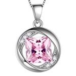 Aurora Tears October Birthstone Necklace 925 Sterling Silver Pink Opal Birth Stone Pendant Jewellery Gifts for Women and Girls DP0029O