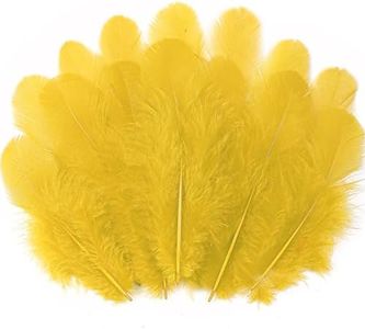 Soarer 300pcs Gold Feathers for Crafts - 3-5inch Craft Feathers Bulk for Wedding Home Party, Dream Catcher Supplies and DIY Crafts(Gold)
