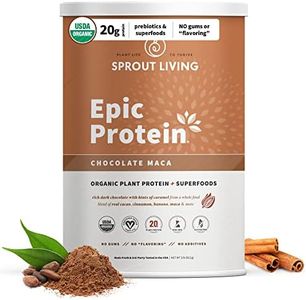 Sprout Living Epic Protein, Plant Based Protein & Superfoods Powder, Chocolate Maca Powder | 20 Grams Organic Protein Powder, Vegan, Non Dairy, Non-GMO, Gluten Free, Low Sugar (2 Pound, 24 Servings)