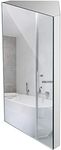 DANGJIN 304Stainless Steel 24 Inch Wall Mount Corner Medicine Cabinet with Mirror, Bathroom Wall Cabinet, Hanging Triple Shelf Storage Cabinet, Polished - Left Open Mirror Door