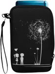 kwmobile Carrying Case Compatible with Nintendo 3DS XL - Console Pouch with Zipper and Design - Dandelion Love White/Black