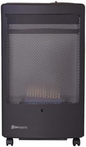 WARMGLOW Blue Flame Cabinet Indoor Portable Gas Heater - 3.8KW with Oxygen Depletion Sensor & Variable Heater Setting - Wheels, Butane Gas Regulator, Hose - Home, Office, Garage, Workshop