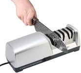 JOVANT 15 Degree Knife Sharpener, 3-in-1 Electric Knife Sharpener for Meat Vegetable Knives, Professional for Coarse,Fine Grinding and Polishing Kitchen Knife (Included Chef's Knife)