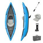 Bestway Hydro-Force Cove Champion | 1 Person Inflatable Kayak Set with Hand Pump, Paddles, Carry Bag, Blue, Blue, Grey, 275 x 81 x 45 cm