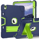GUAGUA for iPad Air 13 inch Case 2024(M2), Heavy Duty Rugged 3 in 1 Hybrid Shockproof Protective Cover with Pencil Holder, Kickstand, for Kids iPad 13 inch Case, Navy Blue