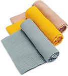 Parker Baby Swaddle Blankets - 3 Pack of 100% Cotton Muslin Swaddle Blankets for Baby Boys and Girls - Unisex/Gender Neutral - Dune Set