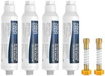 AQUA CREST RV Water Filter, RV Inline Water Filter with NSF Certified, Reduces Chlorine, Bad Taste and Odor, Ideal for Garden and Camper (Filter 4 Pack with Hose Protector)