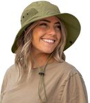 GearTOP Fishing Hats for Men Sun Protection, Camping Hat Bucket Hat with Strings, Army Green, 7-7 1/2