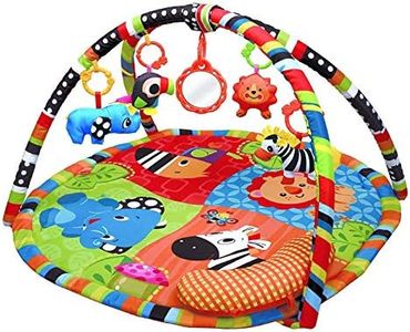 Animal Safari PlayMat, Play Gym Activity Play Mat & Gym for New Born Babies and Toddlers,Soft Toys,Fun Animals,Textures,Mirror, Discovery Carpet for Infants,New Born -Suitable from Birth
