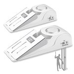 2 Pack AceMining Door Stop Alarm, Door Alarm with 120dB Security Siren, Door Alarms for Home Security, Door Stopper Alarm for Travelling Hotel, Apartment Security, Floor Wedge Door Stopper (White)