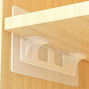 24 Pieces Adhesive Shelf Bracket, Double Row Reinforced Design Shelf Support Pegs for Shelves Kitchen Cabinet Book Closet