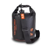 The Pack Wolf Company - Waterproof Dry Bag, Waterproof Backpack with Adjustable Shoulder Strap, Durable Dry Bag for Kayaking, Rafting, Boating and More, Waterproof Bags, 5L, Black/Orange