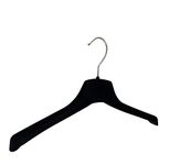 Kiroplast 10 Coat Hangers Velvet Hangers Non Slip Outerwear Coats Jackets Shirts Flocked Crutches 39cm Black Wide Shoulder