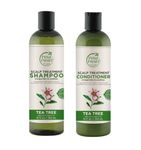 Petal Fresh Pure Scalp Treatment Tea Tree Shampoo + Conditioner combo | For Itchy & Dry Scalp, Anti Dandruff | Sulphate, Silicones & Paraben Free| 100% Vegan & Cruelty Free - 355+355 ml