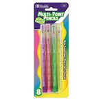 BAZIC Transparent Push-A-Point Pencil, Assorted, 10 Per Pack (747-24P)