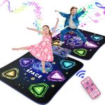 Dance Mat Toys for 3-12 Year Old Girls Boys,Dance Mat for Kids with Light Up 12-Buttons, Music Dance Toy for Toddler with 5 Modes & Bluetooth,Birthday Xmas Gifts for 3 4 5 6 7 8 9 10+ Year Old Kids