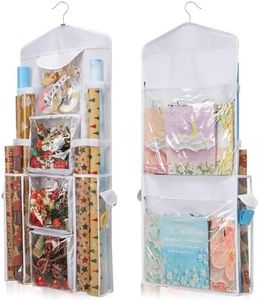 EXLIFBAG Wrapping Paper Storage, Gift Wrap Organizer Holder Double-Sided Hanging Gift Bag Storage Organizer, White