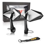 LKV Bar End Convex Mirrors Handlebar Anti-blue Rear View 360 Degrees CNC Aluminum Alloy Mirror For Motorcycle With 22mm 7/8" Inch Handlebar End For Kawasaki Atv Dirt Bike Cruiser Scooter Snowmobile