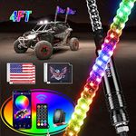 Nilight 2PCS 4FT RGB LED Whip Light