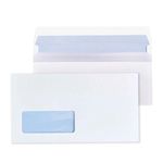 GP Globe Packaging 50 x DL White Window Self Seal Paper Envelopes (Size: 220x110mm) - Printer Safe & Fully Opaque Security Envelopes - Business Mailing Envelopes for Office & Home Use