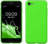 kwmobile Case Compatible with Apple iPhone SE (2022) / iPhone SE (2020) / iPhone 8 / iPhone 7 Case - Slim Protective TPU Silicone Phone Cover - Lime Green