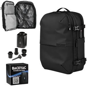 Backvac Travel Backpack 60L Expandable Air Compression System Water Resistant TSA Lock Carry-On Suitcase Luggage (Black)