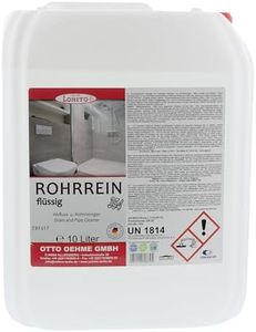 Lorito Rohrrein 354, 10 Liter, flüssig Rohrreiniger Abflussreiniger, für Dusche, Waschbecken, Rohreinigungsmittel für verstopfte Abflüsse und Rohre