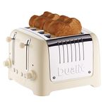 Dualit 46202 4 Slice Lite Toaster | 2kW Toasts 120 Slices an Hour | Polished with High Gloss Cream Trim | Bagel & Defrost Settings | 36mm Wide Slots