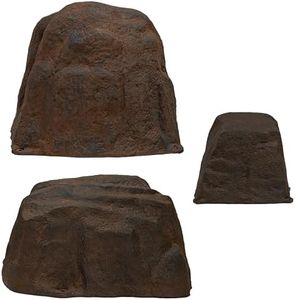 Sunnydaze S/M/L Variety Pack Faux Landscape Rock Covers - Lightweight Polyresin Fake Rock Well Pump Covers for Outside – Realistic Natural Texture – 11", 14", 21.5" H – Brown