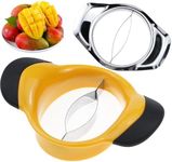 PCTC 2 Packs Mango Slicer Stainless Steel Fruit Tool for Large/Small Mangoes - Family-Friendly Effortless Pitting for Homemade Smoothies, Salads & Desserts