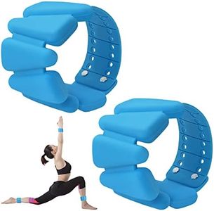 MXiiXM Wrist Weights Set of 2, Adjustable Silicone Weight Bracelets for Women & Men, Wearable Ankle/Wrist Weights Suitable for Yoga, Dance, Pilates, Pool Exercises and Jogging etc, 2lb/4lb (4lb, Blue)