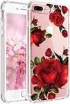 JIAXIUFEN iPhone 6 Case, iPhone 6S Case, TPU Silicone Protective Mobile Phone Case, Transparent Mobile Phone Case, Cover Case, Mobile Phone Case for Apple iPhone 6 6S - Love Red Rose