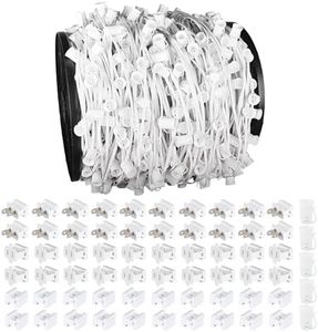 Encoidoz 1000FT C9 Light String, E17 Socket 12" Spacing, C9 Christmas Stringer Outdoor Black Stringer for Wedding Patio Event Lighting Decor, White Wire