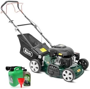 Webb WER460SP 18"/46cm Self-Propelled Rotary Petrol Lawn Mower, 141cc, 7 Cutting Heights, 55L Bag + Starter Kit - 3 Year Guarantee