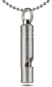 TI-EDC Titanium Emergency Whistle, Loud Portable Keychain Necklace Whistle for Emergency Survival, Life Saving, Hiking, Camping, and Pet Training