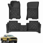 Karpal Floor Mats Compatible with Chevrolet Colorado (Crew Cab)/with GMC Canyon 2023 2024, Custom Fit Colorado Floor Mats Liners Front & Rear Row, TPE All Weather Protection Heavy Duty Floor Liners