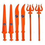 Vidhyapati Plastic Toys for Kids 2 Pcs Shiv Trishul, 2Pcs Sword & 2 Pcs Khanjar/Weapon Role Play Toy/Action Figure Toy/Orange Color 52 CM - Super Combo