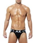 Casey Kevin Men's Jockstrap Underwear Sexy Athletic Supporter Breathable Cotton Jock Strap Black M